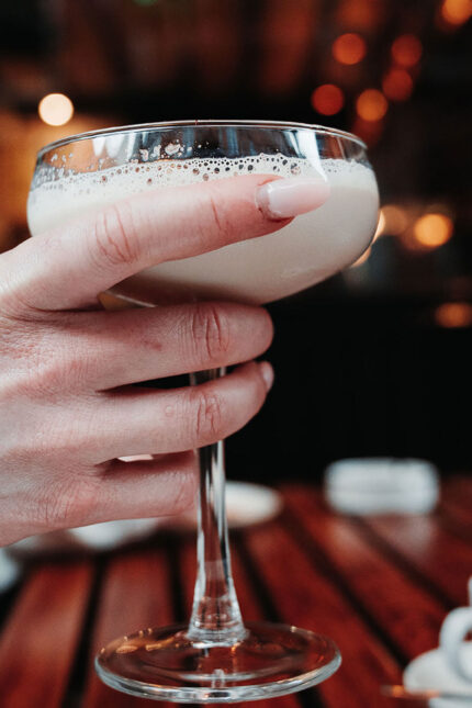 Evening dinner menu, Espresso martini cocktails at Mayfair tapas wine bar restaurant.