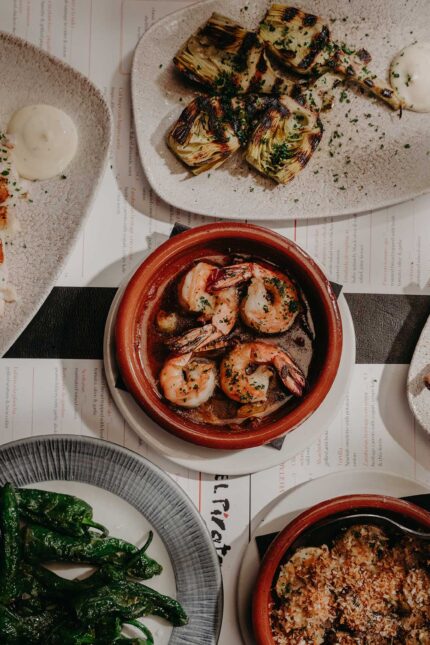  Sharing menu small plates served in the restaurant for group party