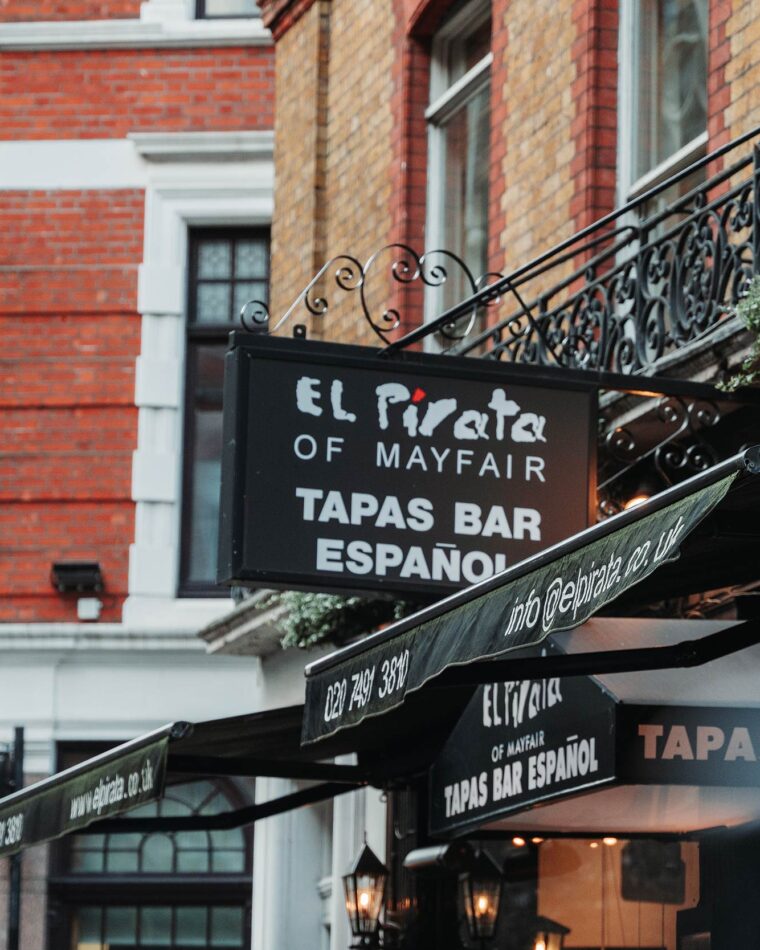 Iconic tapas bar restaurant El Pirata of Mayfair