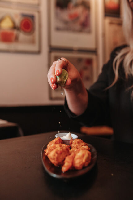 Lemon squeezed Squid Calamari at El Pirata Mayfair - grilled baby squid in our Bar Restaurant