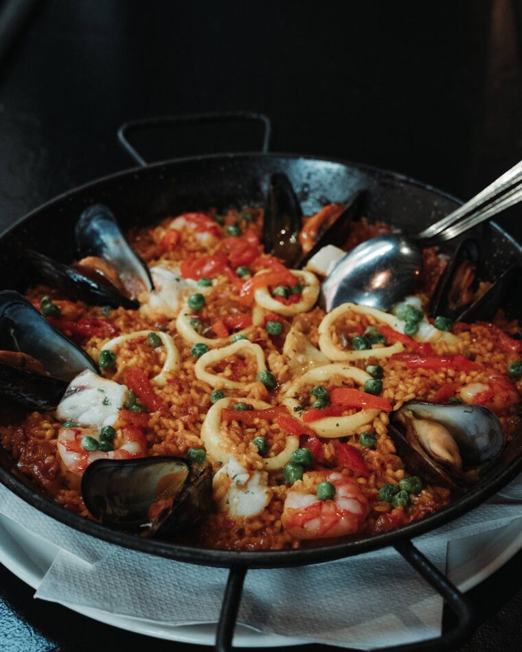 Paella classic seafood Mayfair in London