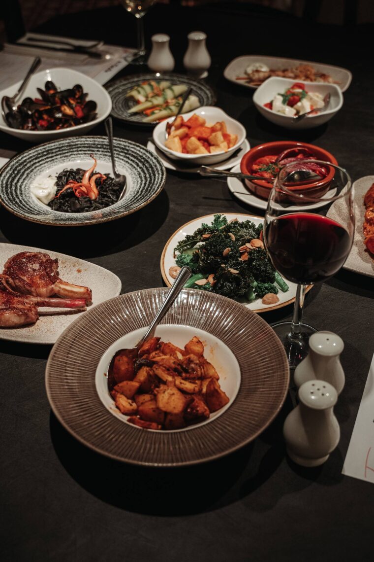 Tapas party menu served for guests celebration