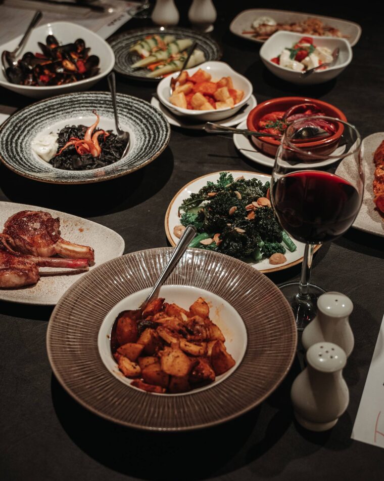 Tapas party menu served for guests celebration
