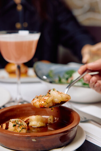 Prawn pil pil classic  Spanish tapas dish in Mayfair