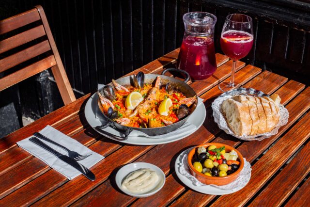 Sangria and Paella in London freshly prepared traditional way at our restaurant