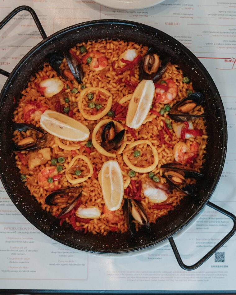 Experience authentic Spanish paella at our Mediterranean restaurant in London's Mayfair. Try the classic Valenciana or our seafood Marinera.
