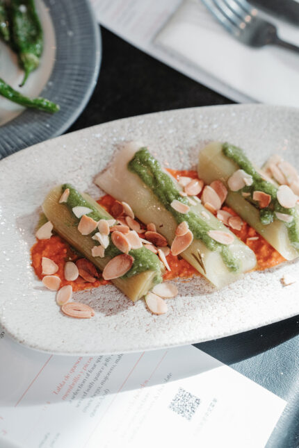 Tapas menu small plates leaks asparagus artichoke